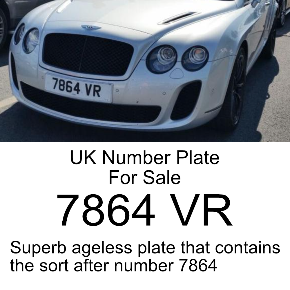 UK Number Plate 7864 VR